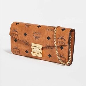 MCM Women’s Patricia Mini Bag, Cognac, Brown, One Size